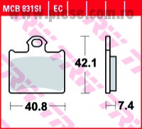 Set placute frana TRW MCB831EC - Husqvarna CR 65 - TC 85 - KTM Freeride 250 (14-17) - Freeride 350 (13-17) - KTM SX (12-18) 85cc